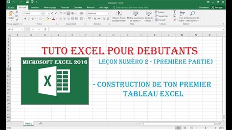 Tuto Excel Pour D Butants Le On Num Ro Premi Re Partie Youtube