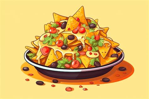 Premium Ai Image Nachos Illustration