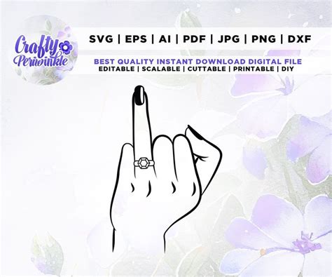 Wifey Diamond Ring Wedding Finger Svg Engaged Finger Svg Vector Cut