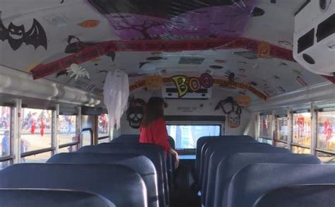 Bus driver treats kids to festive bus every Halloween | Halloween ...