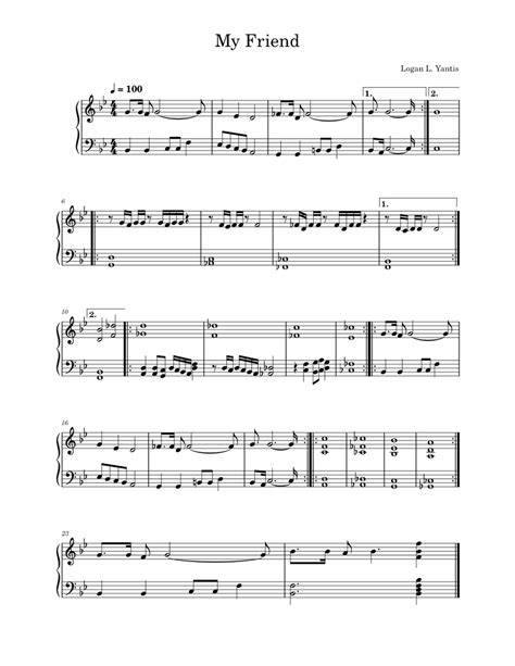 My Friend Sheet Music For Piano Solo Easy