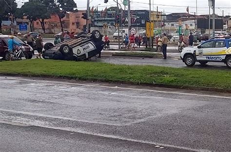 Carro Da Guarda Municipal Da Serra Capota Em Acidente Na BR 101 No ES