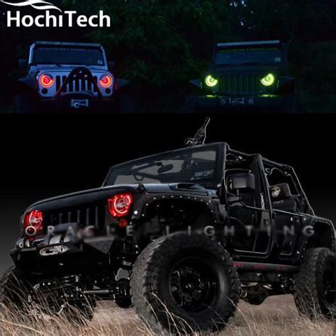 Aliexpress Buy For Jeep Wrangler Rgb Led Headlight Halo Angel