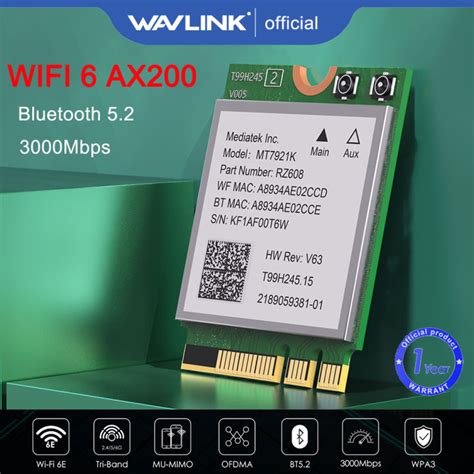 Wavlink Ax200 Wifi 6 3000mbps Pcie Wifi Adapter Dual Band 24ghz 574mbps5ghz 2400mbps 160mhz