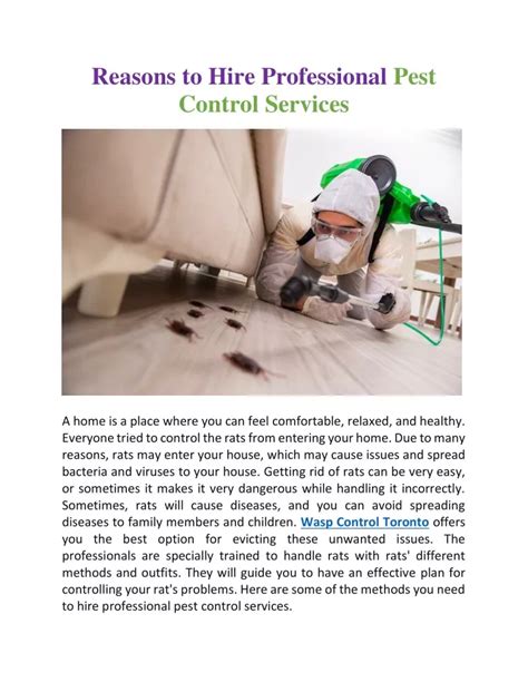 Ppt Reasons To Hire Professional Pest Control Services Powerpoint Presentation Id11133505