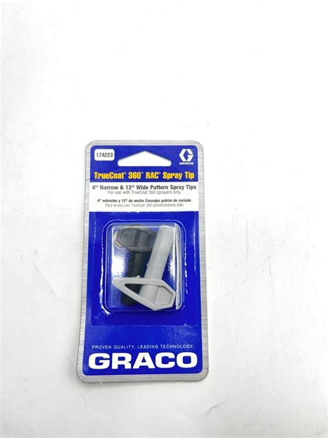 Graco 17a223 Truecoat 360 Spray Tips Kit 4 Narrow And 12 Wide Reversible Ebay