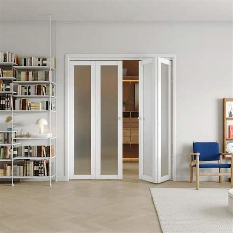 Reviews For TENONER 72 In X 80 In Double Doors Frosted Glass Single