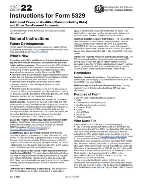 Download Instructions For Irs Form 5329 Additional Taxes On Qualified Plans Including Iras And