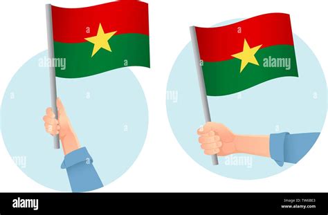 Burkina Faso Flag In Hand Patriotic Background National Flag Of