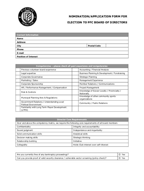 Fillable Online Example Nomination Form Fax Email Print Pdffiller