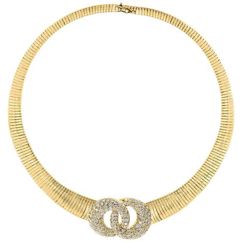 Van Cleef And Arpels 18 Carat Yellow Gold And 6 Ct Diamond Collar