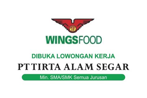 Gratis Pt Tirta Alam Segar Membuka Lowongan Kerja Operator Produksi