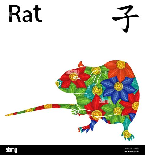 Signe Chinois Rat Symbole De La Nouvelle Ann E Sur Le Calendrier