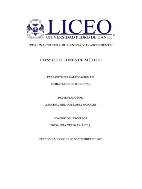 Constituciones De México Pdf Constitución México