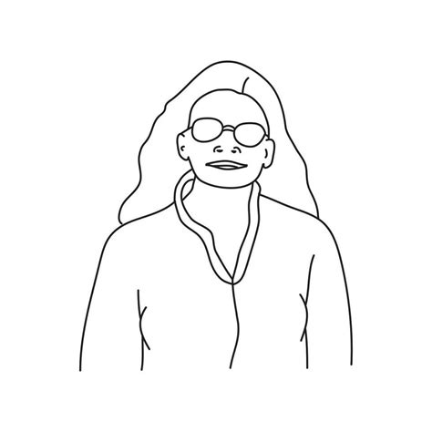 Women Wearing Sunglasses Outline Drawing On White Background 29241937 Vector Art At Vecteezy