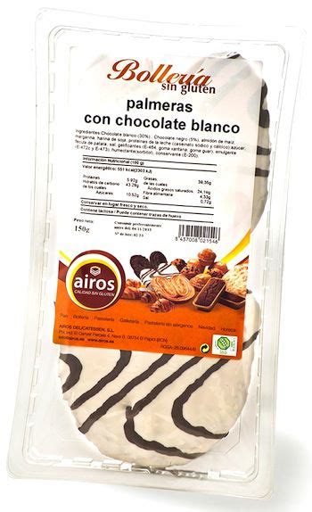 Airos Palmeras con Chocolate Blanco Sin Glúten 150g 2 unidades