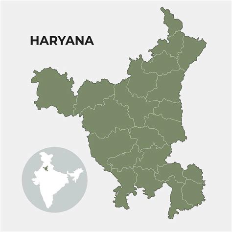 Haryana locator map showing District and its capital 36124851 Vector ...