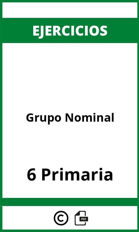 Ejercicios De Grupo Nominal 6 Primaria PDF