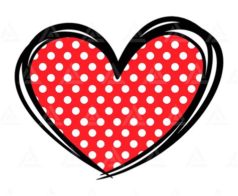 Polka Dots Heart Svg Hand Drawn Heart With Polka Dots Svg Polka Dot