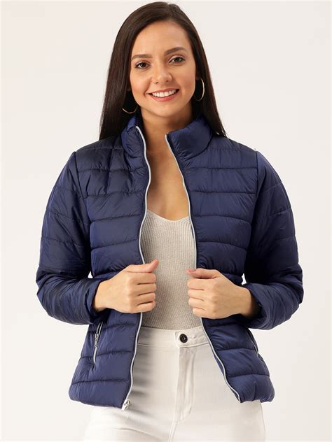 Buy Dressberry Women Navy Blue Solid Padded Jacket Jackets For Women 11951282 Myntra