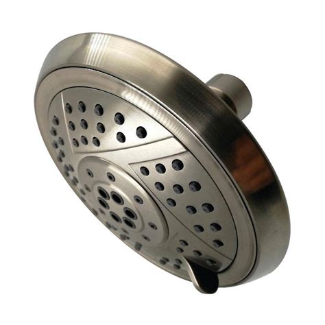 Kingston Brass 5 Spray 5 In Single Wall Mount Fixed Shower Head In Brushed Nickel Hkx1558 The