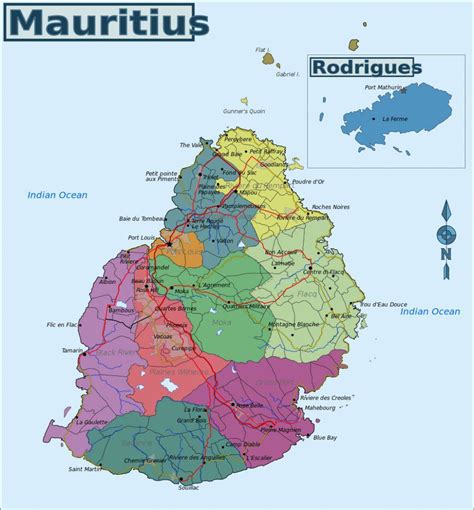 Carte de l Ile Maurice plan des 30 lieux à voir