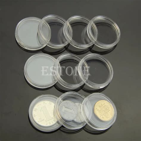 Mm Pcs Applied Clear Round Cases Coin Storage Capsules Holder Round