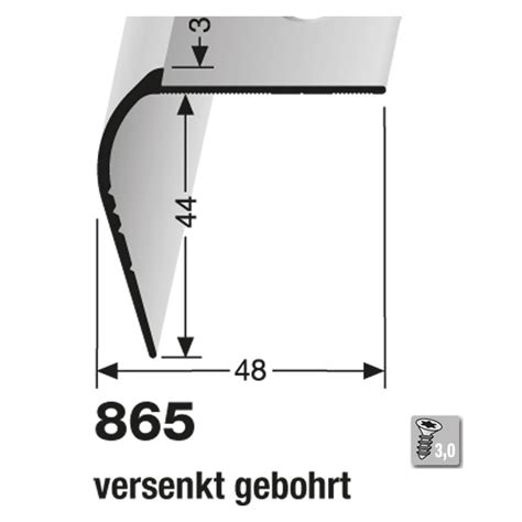 Küberit Alu Treppenkantenprofil Typ 865 250 Cm Edelstahloptik F2