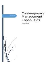 Contemporary Management Capabilities Docx 3 13 2023 Contemporary