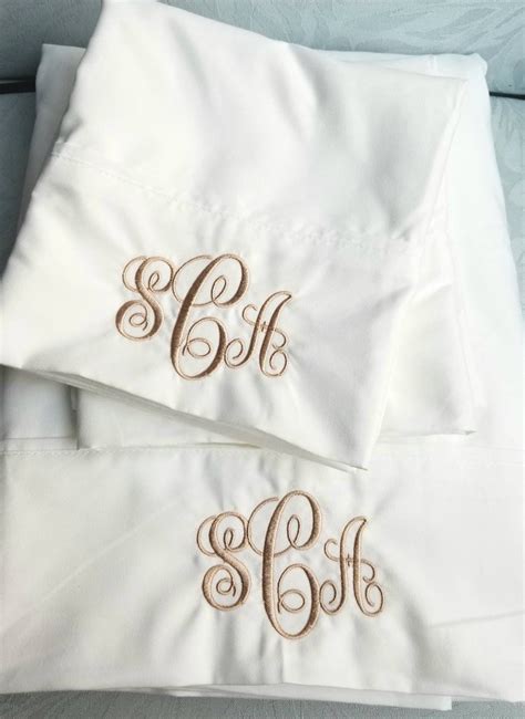 Monogrammed Sheet Set Custom Embroidery Monogrammed Bedding - Etsy ...