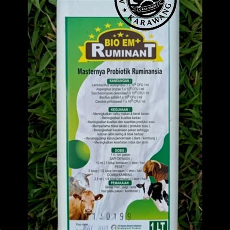 Jual Bio Em Plus Ruminant Probiotik Fermentasi Pakan Ternak Kab