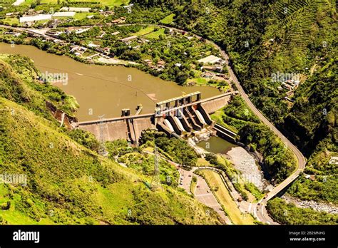 Agoyan Dam Aerial Shot From Full Size Helicopter Tungurahua Province ...