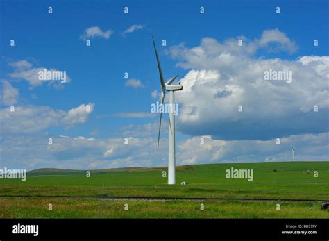 A Wind Turbine At Pincher Creek Alberta Canada Stock Photo Alamy