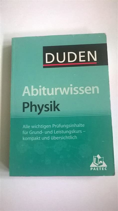 Duden Abiturwissen Physik Unknown Author Amazon Books