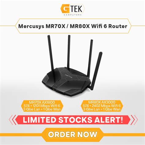 Mercusys Mr70x Ax1800 Mr80x Ax3000 Wifi 6 Gigabit Router Shopee