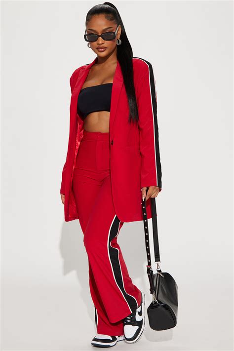 Always Focused Blazer Pant Set Red Fashion Nova Matching Sets