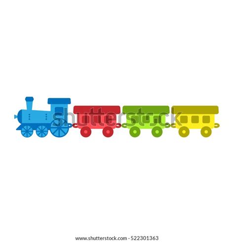 Vector Illustration Toy Train Stock Vector Royalty Free 522301363