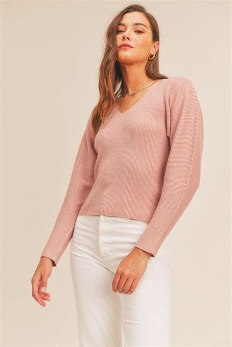 Ribbed V Neck Sweater Closet Collections Montana