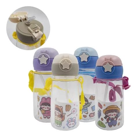 Garrafa Squeeze Infantil De Água Garrafinha C Adesivo Cor Menino