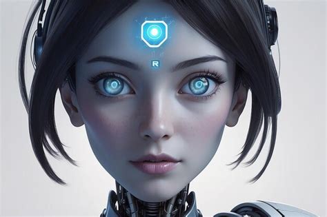 Una Mujer Con Una Cara De Robot Y Las Palabras Robot En La Parte