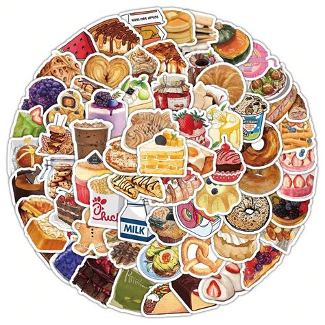 100pcs Cute Snack Stickers Food Stickers Drink Stickers Kawaii Small ...