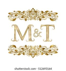 M Vintage Initials Logo Symbol Letters Stock Vector Royalty Free