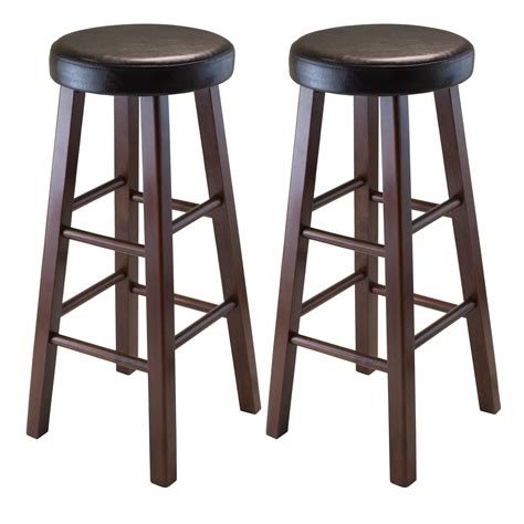 Amazon Winsome Wood Marta Assembled Round Bar Stool With PU