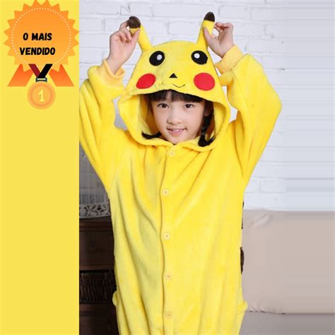 Pikachu Pokemon Fantasia Pijama Kigurumi Macac O Roupa Infantil Anime