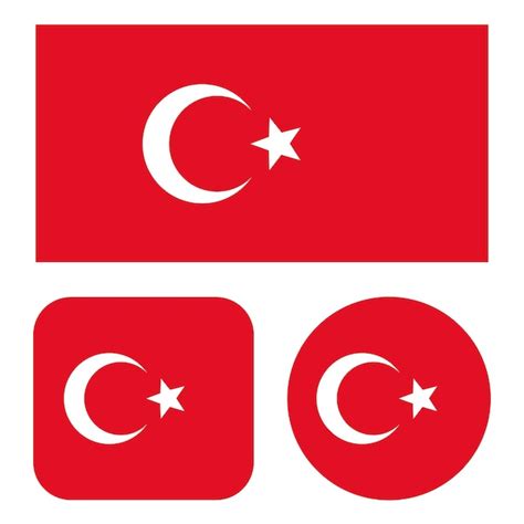 Premium Vector Turkey Flag In Rectangle Square And Circle
