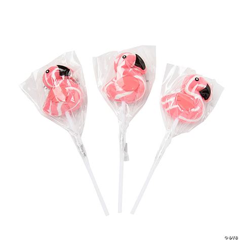 Flamingo Swirl Lollipops 12 Pc Oriental Trading