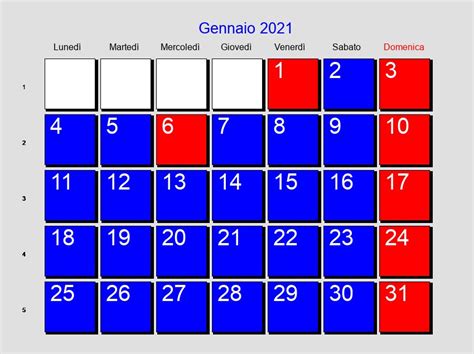 Calendario Gennaio 2021 Con Festività E Fasi Lunari