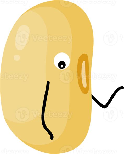 Cute Soybean Cartoon Character With Happy Gesture Png