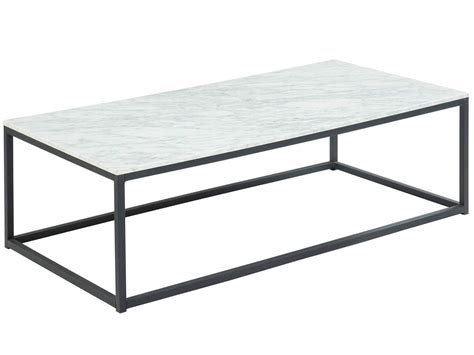 Homifab Table Basse Rectangulaire 120 Cm En Marbre Blanc Et Pieds En M