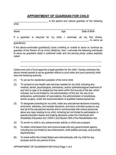 Fillable Online Nomination Of Guardian Form Fax Email Print PdfFiller